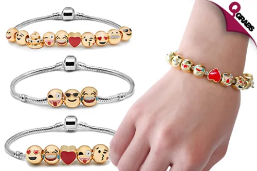 From QR29 Have some fun with Emoji Charm Bracelets - choose from 3 fun designs! (Up to QR207 Value)